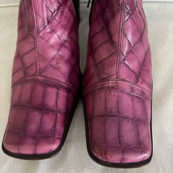 Beautiful Fine Italian Leather Crocodile Embossed Vero Cuoio slip on Shoes Sz 40 - Picture 3 of 7
